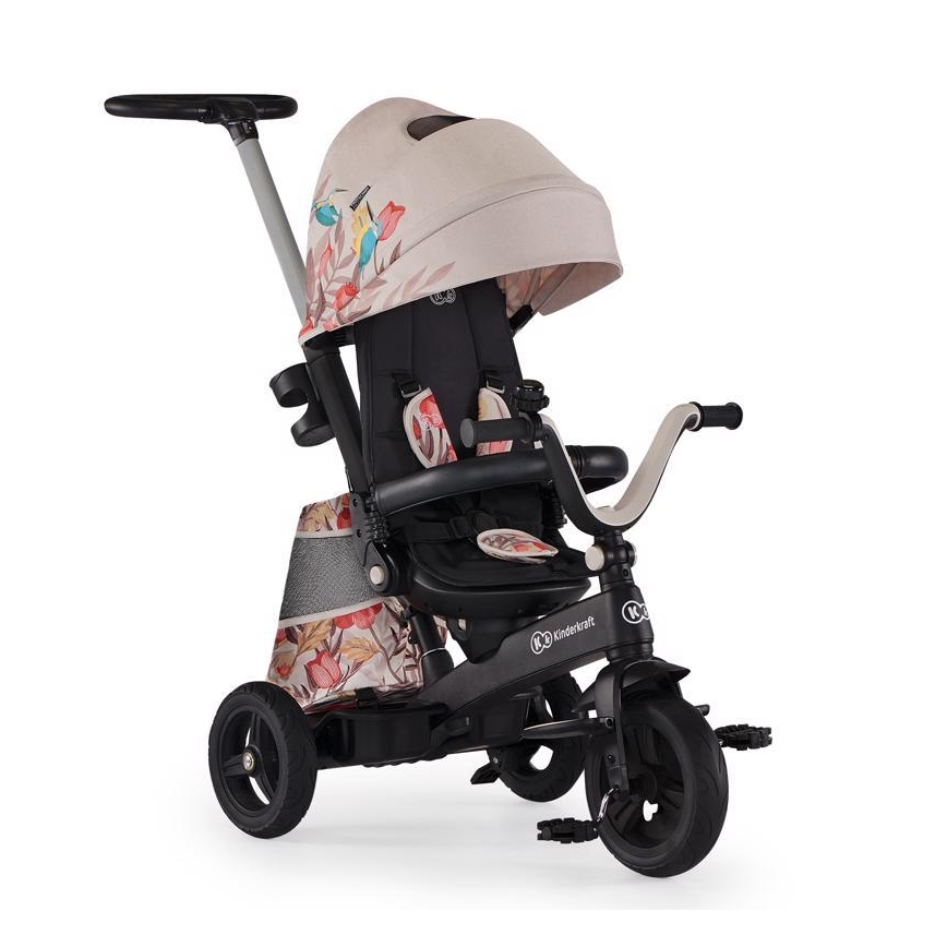 KINDERKRAFT - Bērnu trīsritenis 5in1 EASYTWIST bēša/melna