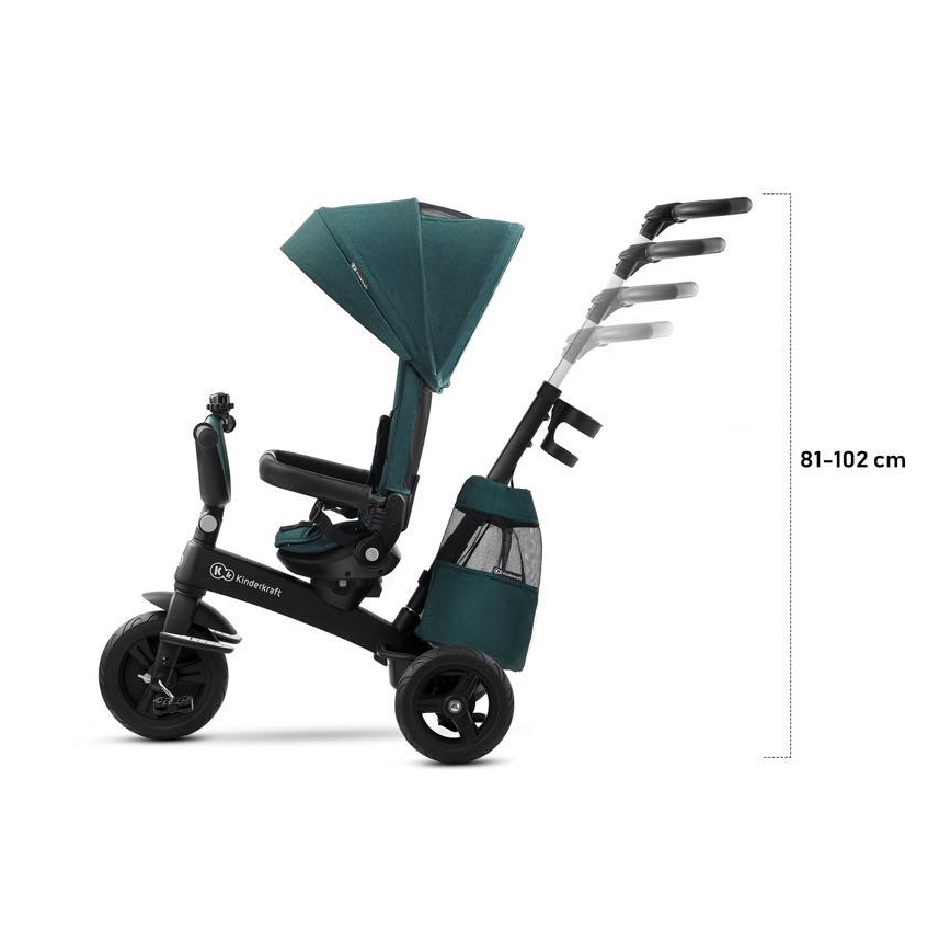 KINDERKRAFT - Bērnu trīsritenis 5v1 EASYTWIST pelēks/melns