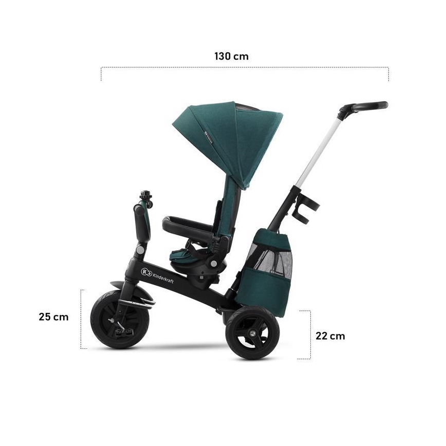 KINDERKRAFT - Bērnu trīsritenis 5v1 EASYTWIST pelēks/melns