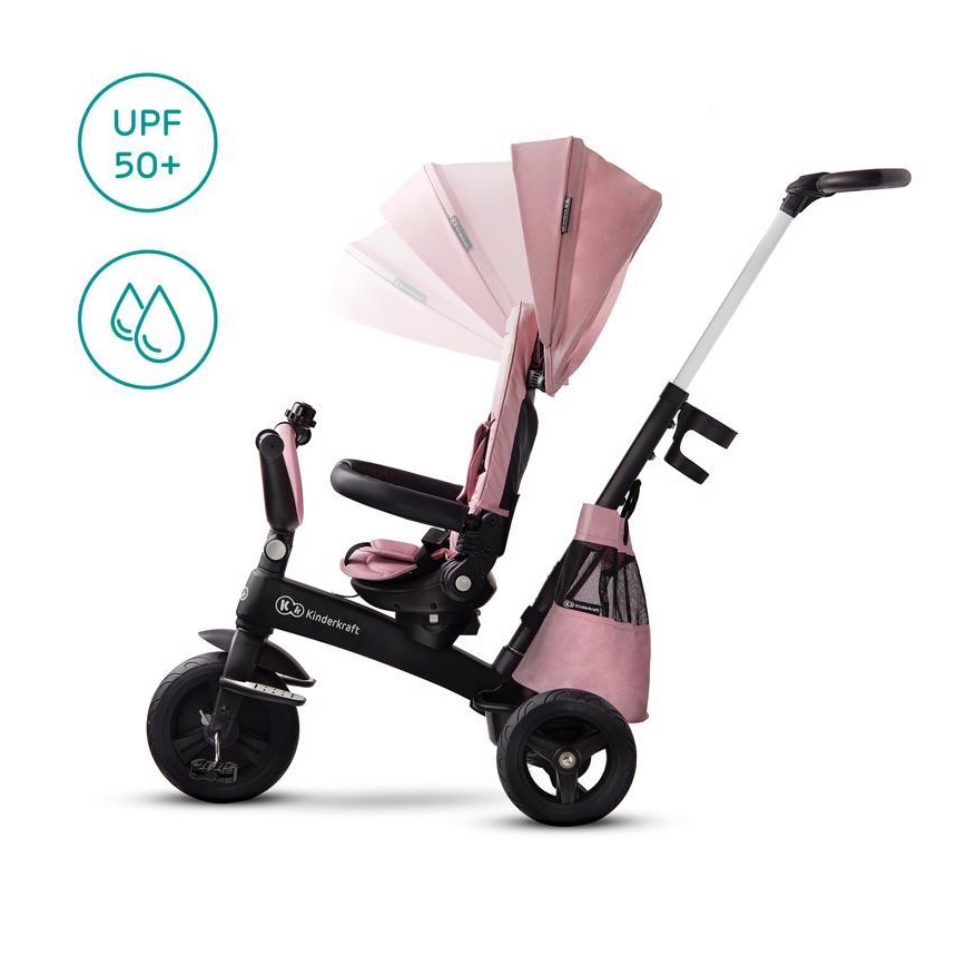KINDERKRAFT - Bērnu trīsritenis 5v1 EASYTWIST rozā/melns