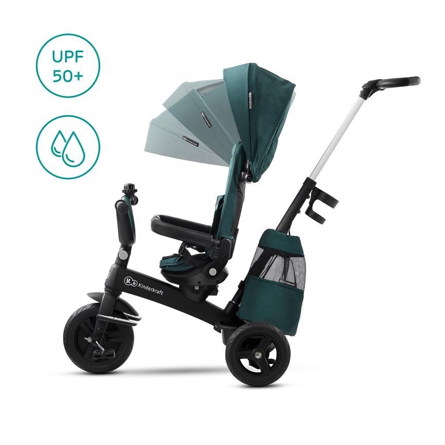 KINDERKRAFT - Bērnu trīsritenis 5v1 EASYTWIST zaļš/melns