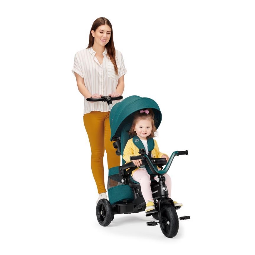KINDERKRAFT - Bērnu trīsritenis 5v1 EASYTWIST zaļš/melns