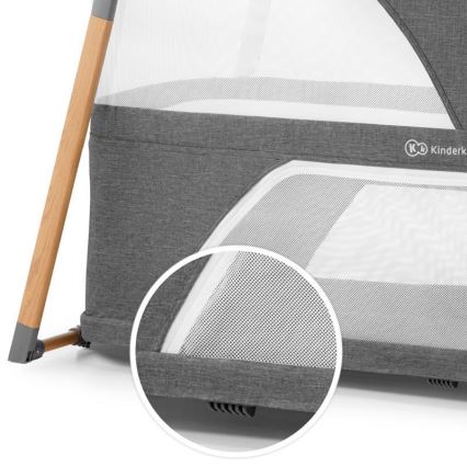 KINDERKRAFT - Ceļojumu gultiņa 4in1 SOFI pelēka