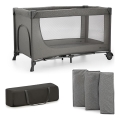KINDERKRAFT - Ceļojumu gultiņa JOY 2 pelēka