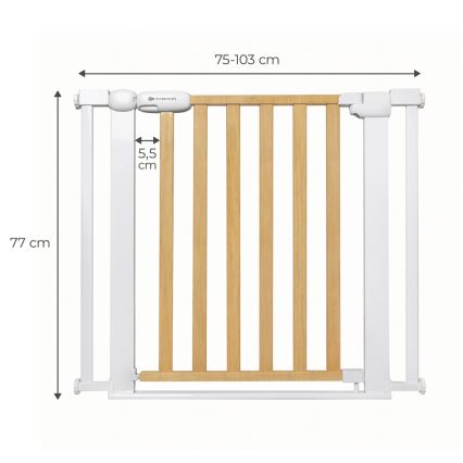 KINDERKRAFT - Drošības sētiņa LOCK&GO 75-103 cm priede