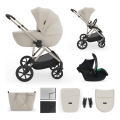 KINDERKRAFT - Kombinētie bērnu rati 3 in 1 PRIME 3 Sand Dune