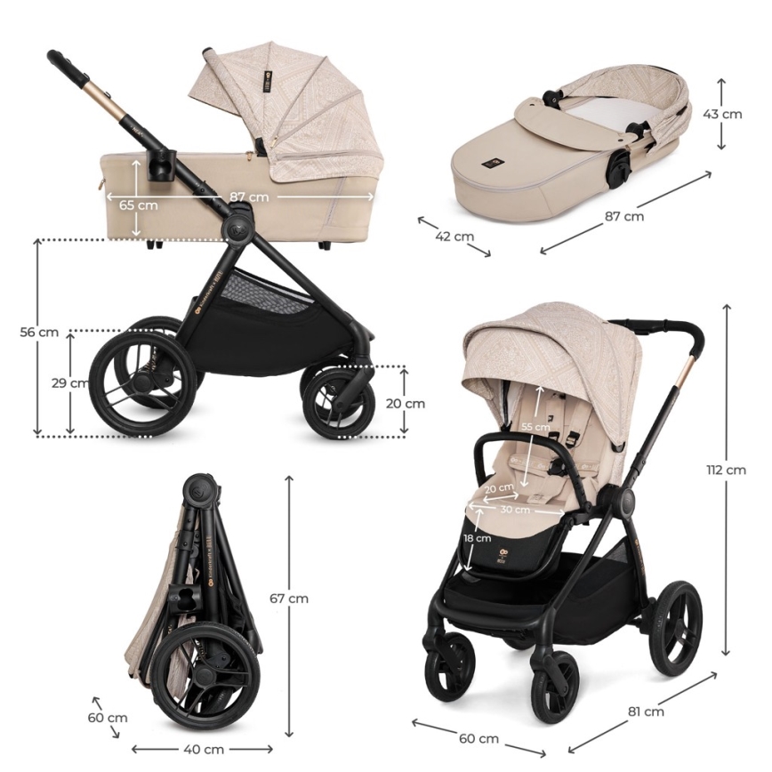KINDERKRAFT - Kombinētie rati 2-vienā NEA 2 Dune Whisper Bizuu