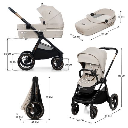 KINDERKRAFT - Kombinētie ratiņi 2in1 NEA 2 bēša