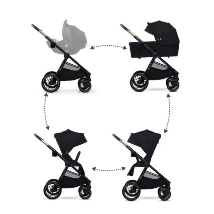 KINDERKRAFT - Kombinētie ratiņi 2in1 NEA 2 Midnight melna
