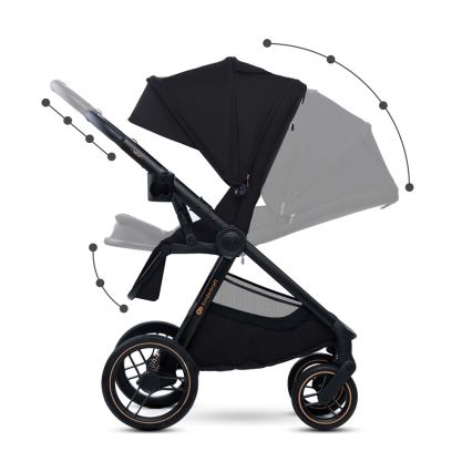 KINDERKRAFT - Kombinētie ratiņi 2in1 NEA 2 Midnight melna