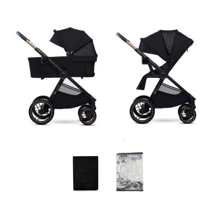 KINDERKRAFT - Kombinētie ratiņi 2in1 NEA 2 Midnight melna