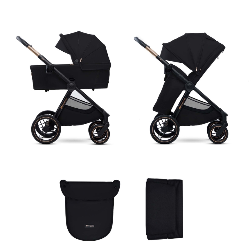 KINDERKRAFT - Kombinētie ratiņi 2in1 NEA 2 Midnight melna
