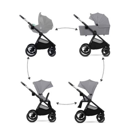 KINDERKRAFT - Kombinētie ratiņi 2in1 NEA 2 Platinum pelēka