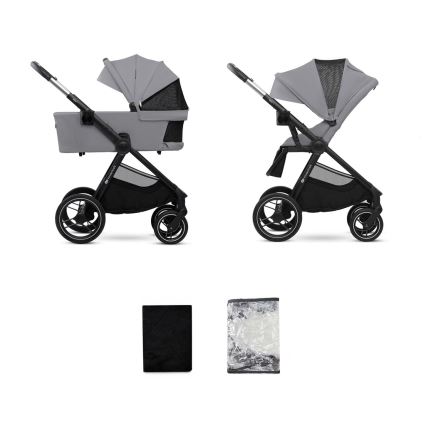 KINDERKRAFT - Kombinētie ratiņi 2in1 NEA 2 Platinum pelēka