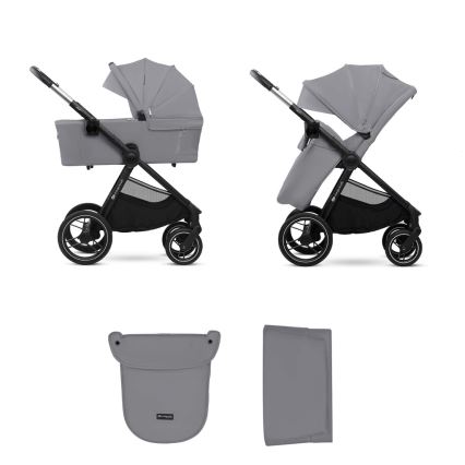 KINDERKRAFT - Kombinētie ratiņi 2in1 NEA 2 Platinum pelēka