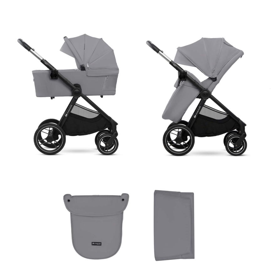 KINDERKRAFT - Kombinētie ratiņi 2in1 NEA 2 Platinum pelēka
