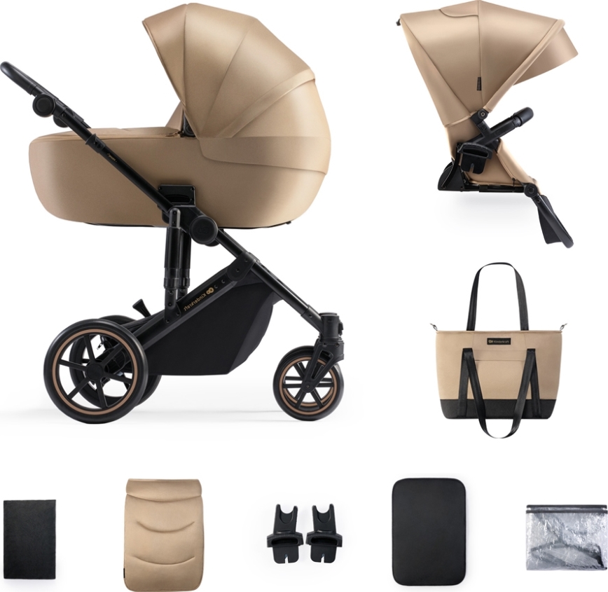 KINDERKRAFT - kombinētie ratiņi 2in1 PRIME 2 bēša