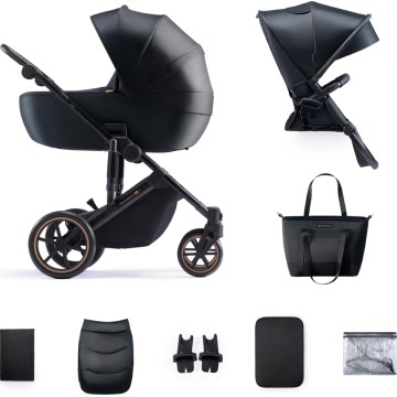 KINDERKRAFT - kombinētie ratiņi 2in1 PRIME 2 melna