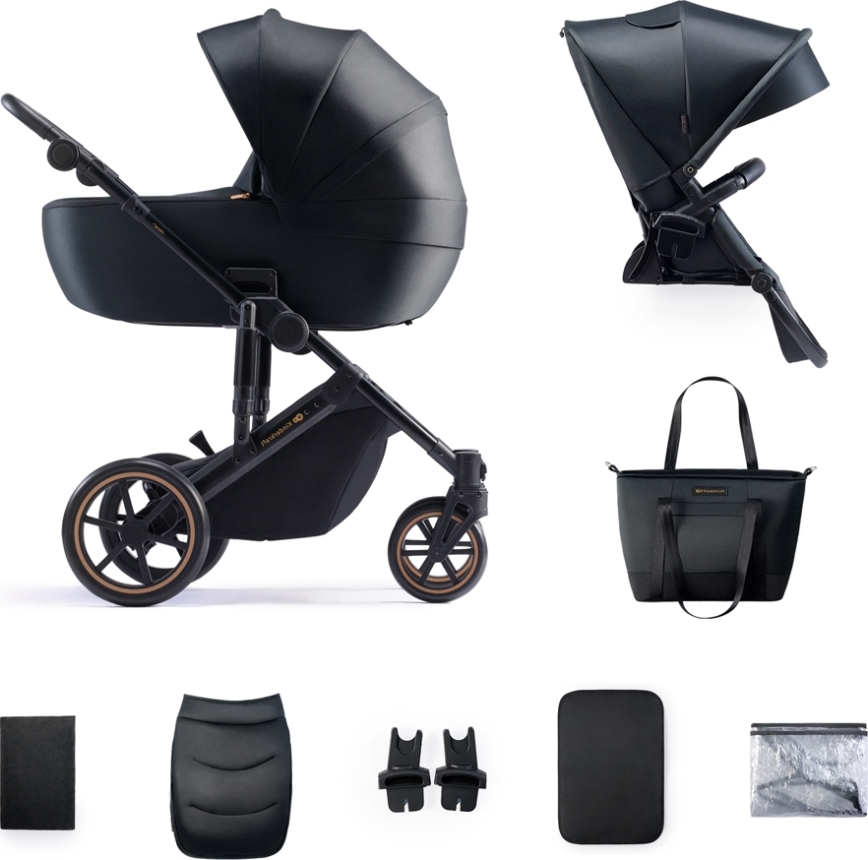KINDERKRAFT - kombinētie ratiņi 2in1 PRIME 2 melna