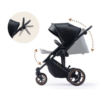 KINDERKRAFT - kombinētie ratiņi 2in1 PRIME 2 melna