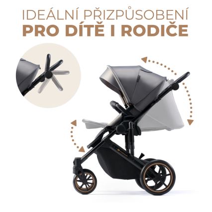 KINDERKRAFT - kombinētie ratiņi 2in1 PRIME 2 pelēka