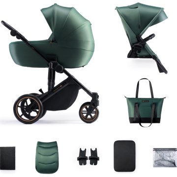 KINDERKRAFT - kombinētie ratiņi 2in1 PRIME 2 zaļa
