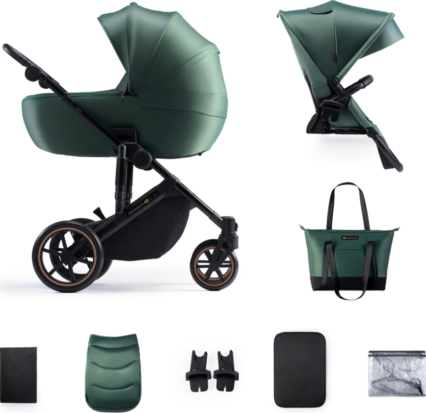 KINDERKRAFT - kombinētie ratiņi 2in1 PRIME 2 zaļa