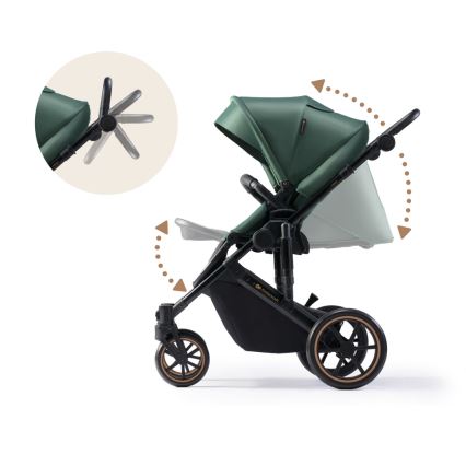 KINDERKRAFT - kombinētie ratiņi 2in1 PRIME 2 zaļa