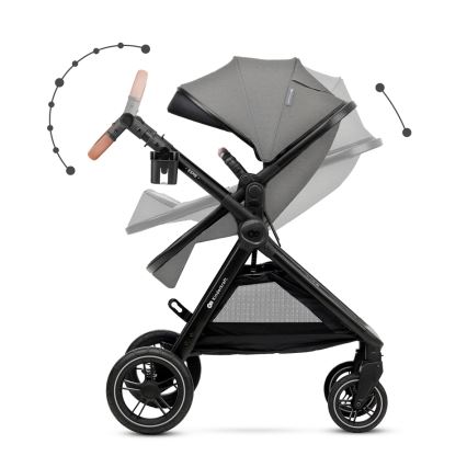 KINDERKRAFT - Kombinētie ratiņi 3in1 ESME Moonlight pelēka + autokrēsls MINK PRO