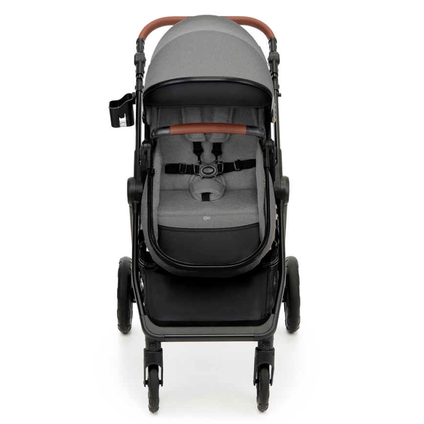 KINDERKRAFT - Kombinētie ratiņi 3in1 ESME Moonlight pelēka + autokrēsls MINK PRO