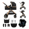 KINDERKRAFT - Kombinētie ratiņi 3in1 ESME Pure melna + autokrēsls MINK PRO