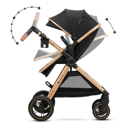 KINDERKRAFT - Kombinētie ratiņi 3in1 ESME Pure melna + autokrēsls MINK PRO