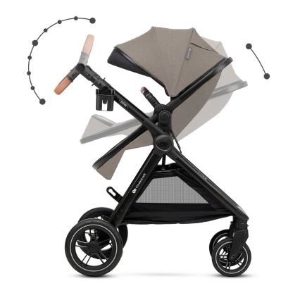 KINDERKRAFT - Kombinētie ratiņi 3in1 ESME Sand bēša + autokrēsls MINK PRO
