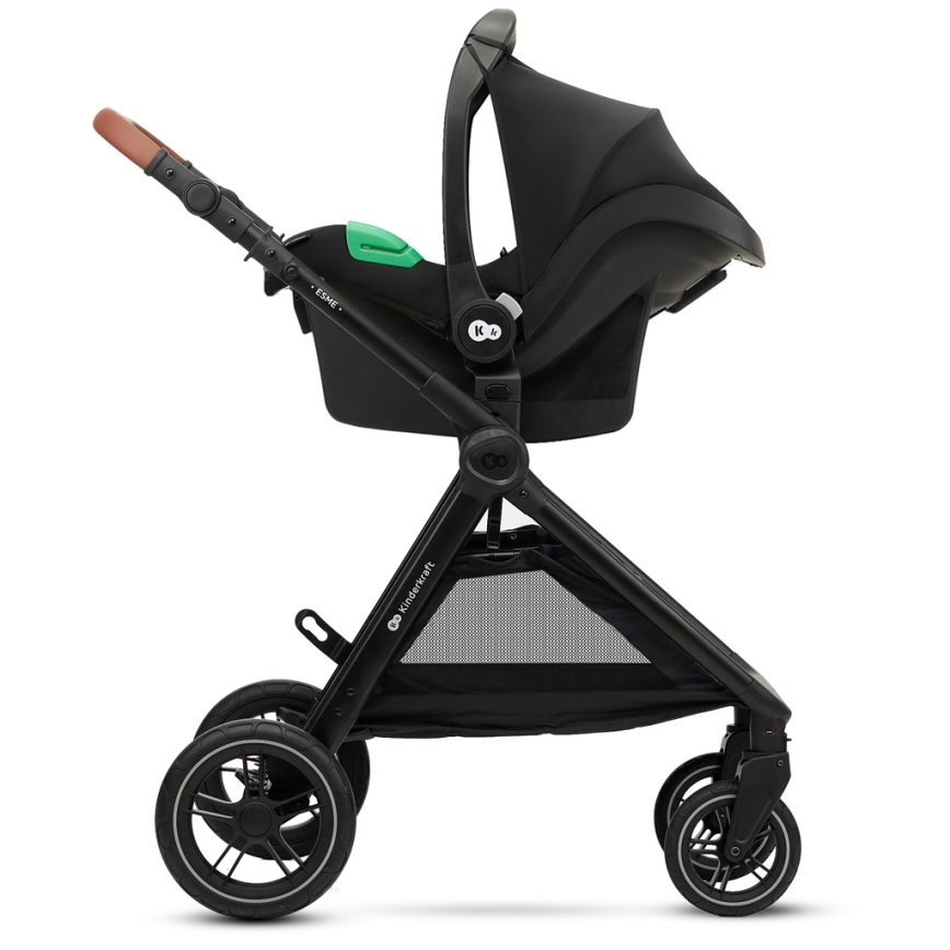 KINDERKRAFT - Kombinētie ratiņi 3in1 ESME Sand bēša + autokrēsls MINK PRO