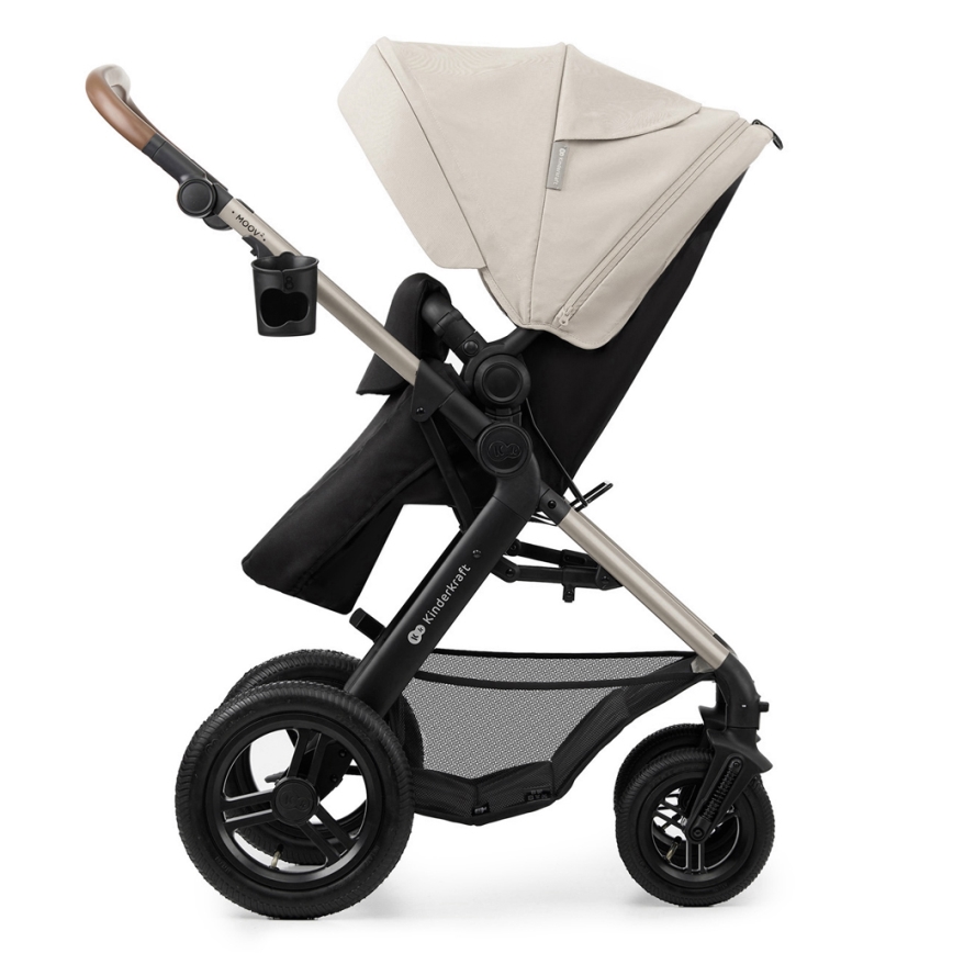 KINDERKRAFT - Kombinētie ratiņi 3in1 MOOV 2 AIR Moonlight pelēka + autokrēsls MINK PRO