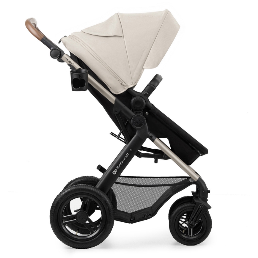 KINDERKRAFT - Kombinētie ratiņi 3in1 MOOV 2 AIR Moonlight pelēka + autokrēsls MINK PRO