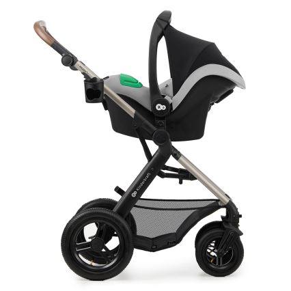 KINDERKRAFT - Kombinētie ratiņi 3in1 MOOV 2 AIR Moonlight pelēka + autokrēsls MINK PRO