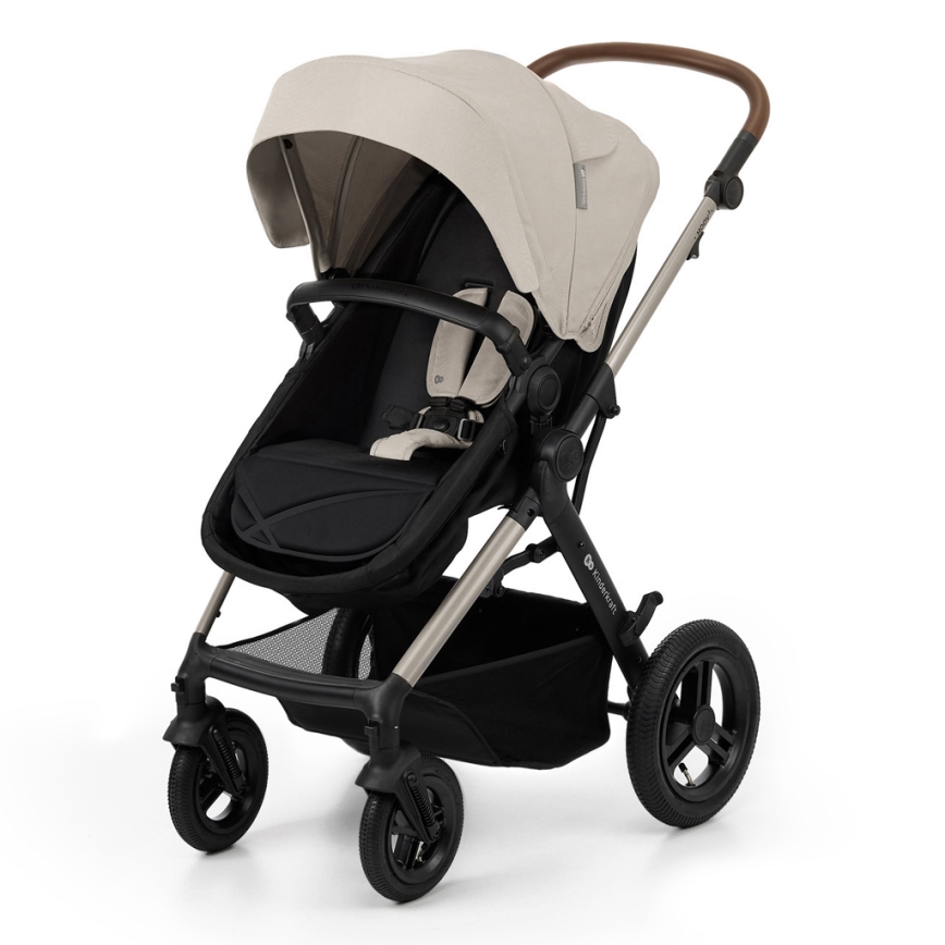 KINDERKRAFT - Kombinētie ratiņi 3in1 MOOV 2 AIR Moonlight pelēka + autokrēsls MINK PRO