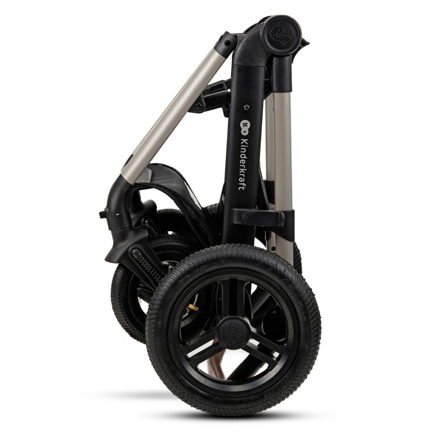 KINDERKRAFT - Kombinētie ratiņi 3in1 MOOV 2 AIR Moonlight pelēka + autokrēsls MINK PRO
