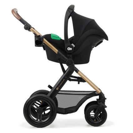 KINDERKRAFT - kombinētie ratiņi 3in1 MOOV 2 AIR Pure melna + autokrēsls MINK PRO