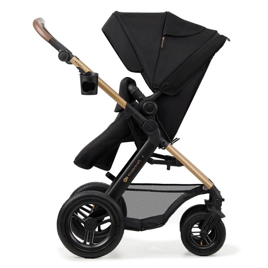 KINDERKRAFT - kombinētie ratiņi 3in1 MOOV 2 AIR Pure melna + autokrēsls MINK PRO