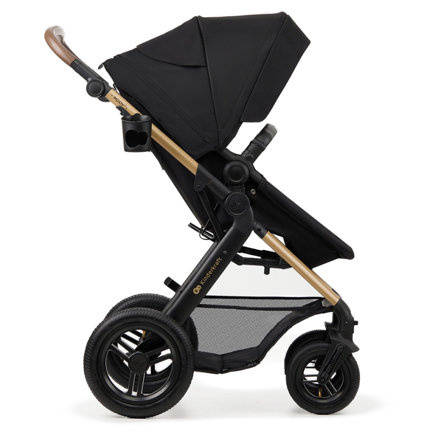 KINDERKRAFT - kombinētie ratiņi 3in1 MOOV 2 AIR Pure melna + autokrēsls MINK PRO