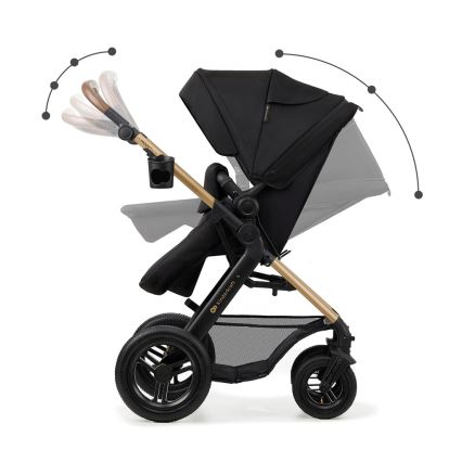 KINDERKRAFT - kombinētie ratiņi 3in1 MOOV 2 AIR Pure melna + autokrēsls MINK PRO