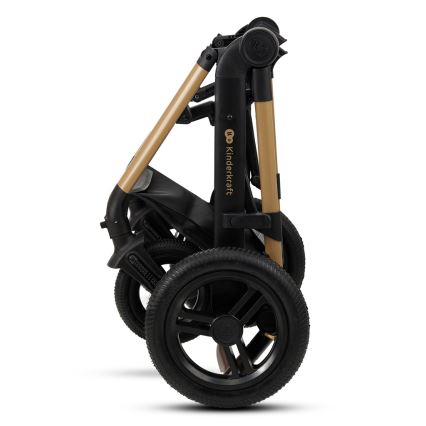 KINDERKRAFT - kombinētie ratiņi 3in1 MOOV 2 AIR Pure melna + autokrēsls MINK PRO