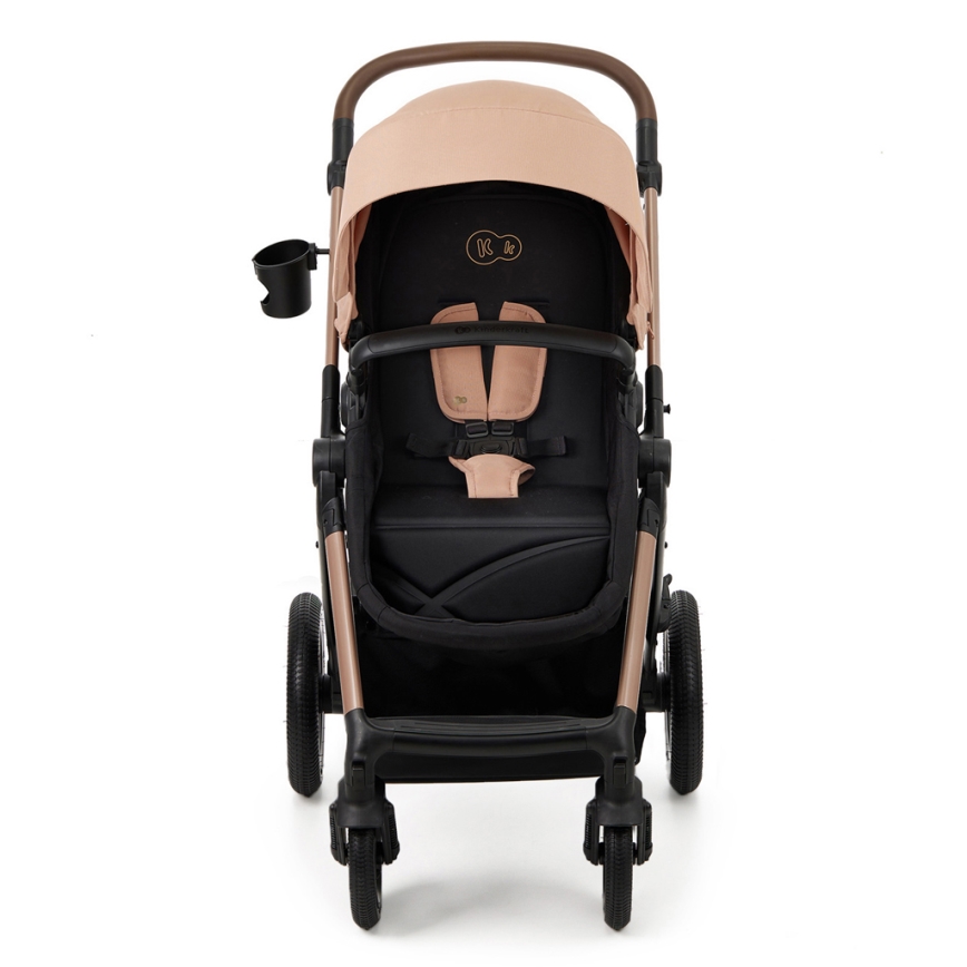 KINDERKRAFT - kombinētie ratiņi 3in1 MOOV 2 AIR Sand bēša + autokrēsls MINK PRO