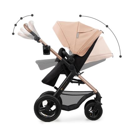 KINDERKRAFT - kombinētie ratiņi 3in1 MOOV 2 AIR Sand bēša + autokrēsls MINK PRO