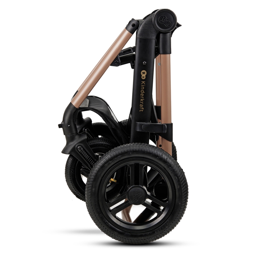 KINDERKRAFT - kombinētie ratiņi 3in1 MOOV 2 AIR Sand bēša + autokrēsls MINK PRO
