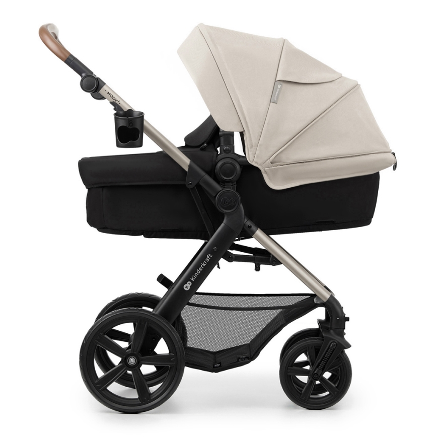 KINDERKRAFT - kombinētie ratiņi 3in1 MOOV 2 Moonlight pelēka + autokrēsls MINK PRO