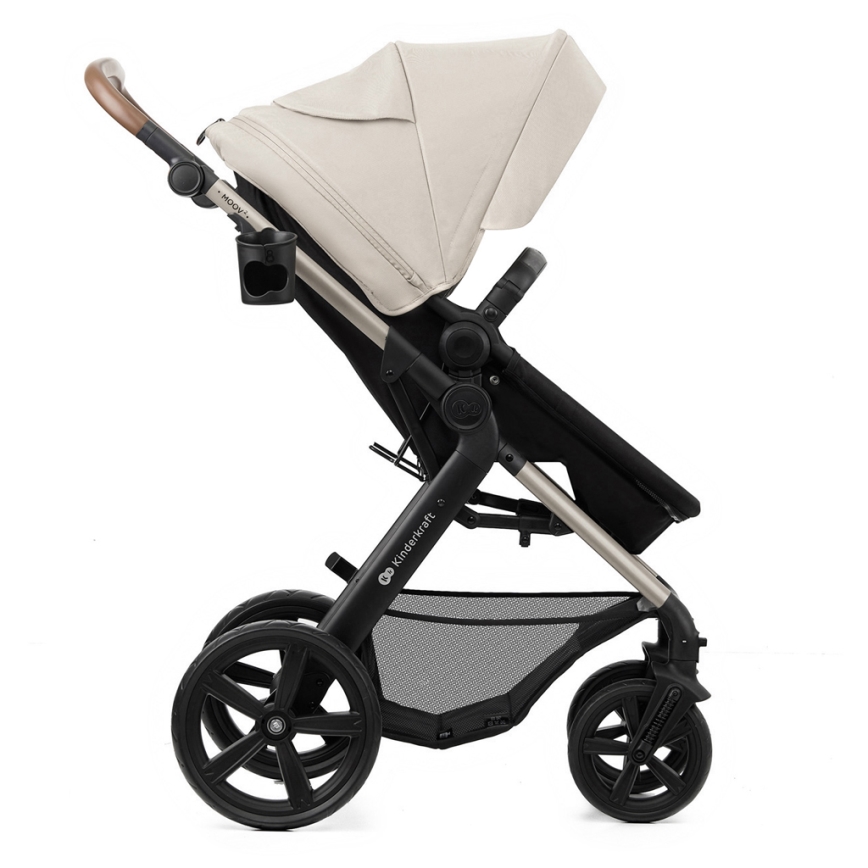 KINDERKRAFT - kombinētie ratiņi 3in1 MOOV 2 Moonlight pelēka + autokrēsls MINK PRO