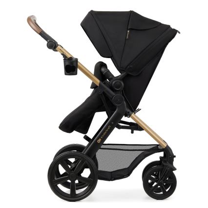 KINDERKRAFT - kombinētie ratiņi 3in1 MOOV 2 Pure melna + autokrēsls MINK PRO